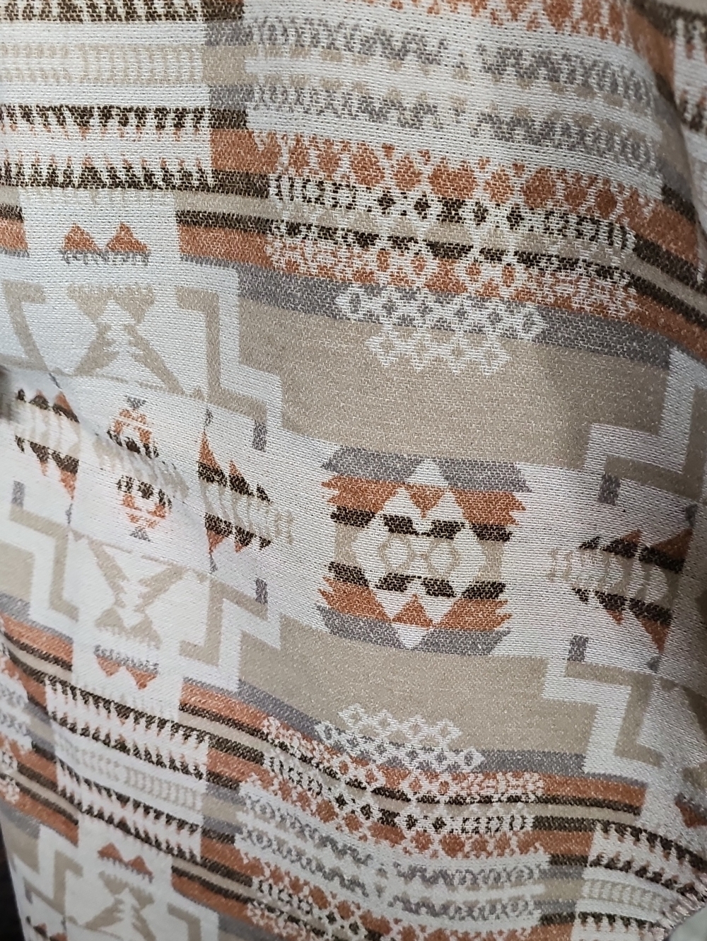 Neutral Aztec Print Draped Open Vest - Picture 5 of 5